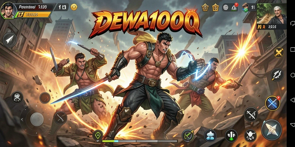 Tampilan dinamis pertarungan di DEWA1000 dengan aksi yang memukau.