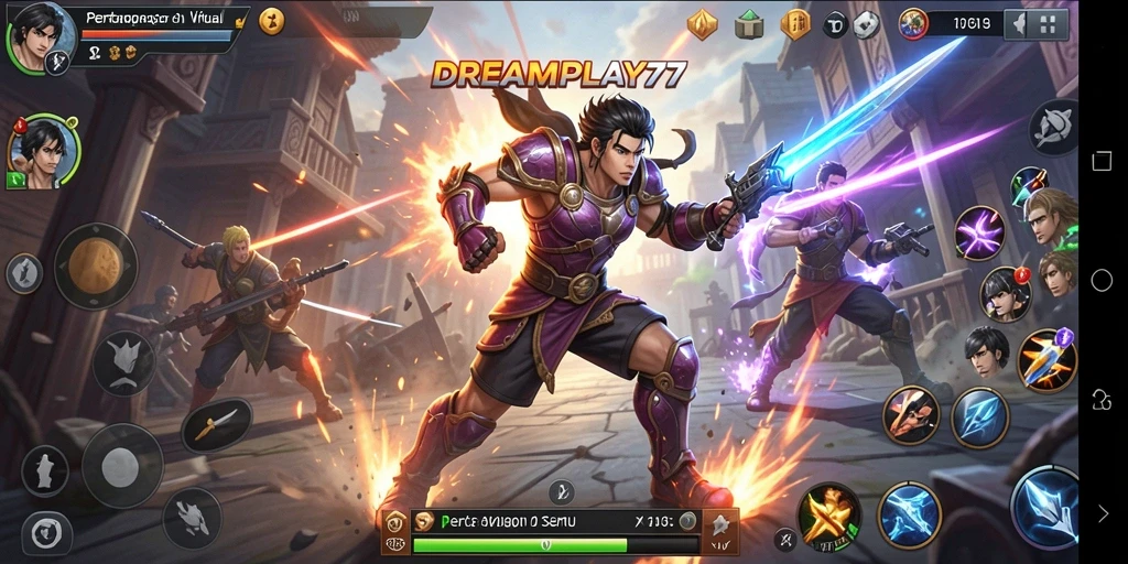 Tangkapan layar gameplay yang intens dan mendebarkan di DREAMPLAY77.