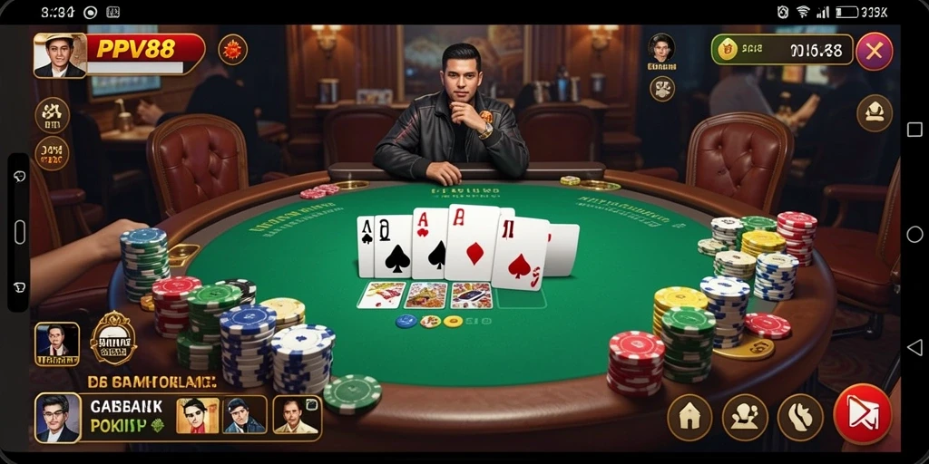 Tampilan gameplay menarik di PPV88 dengan pemain Poker aktif.