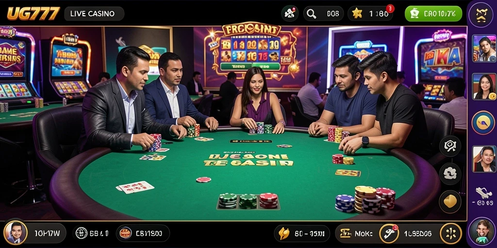Tampilan menarik dari gameplay UG777 yang penuh aksi Live Casino.
